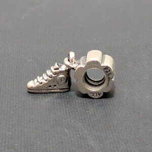 Pandora Women's Retired 925 Sterling Silver High Top Sneaker Dangle‎ Charm